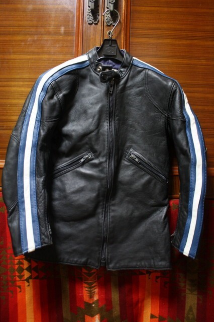 ROUTH イギリス製 70s ビンテージ 袖ライン レザー ライダース