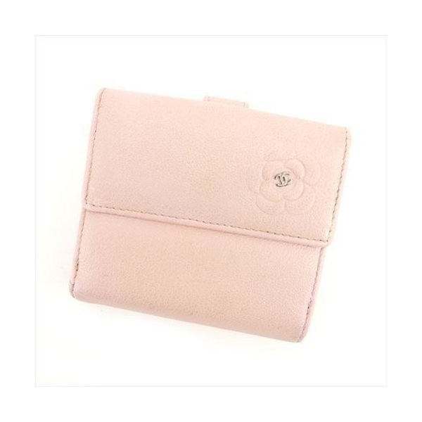 【18%OFF】 シャネル 中古 ピンク×シルバー カメリア レディース 二つ折り財布 Wホック財布 女性用財布 【18%OFF】 シャネル 中古 ピンク×シルバー カメリア レディース 二つ折り財布 Wホック財布 女性用財布
