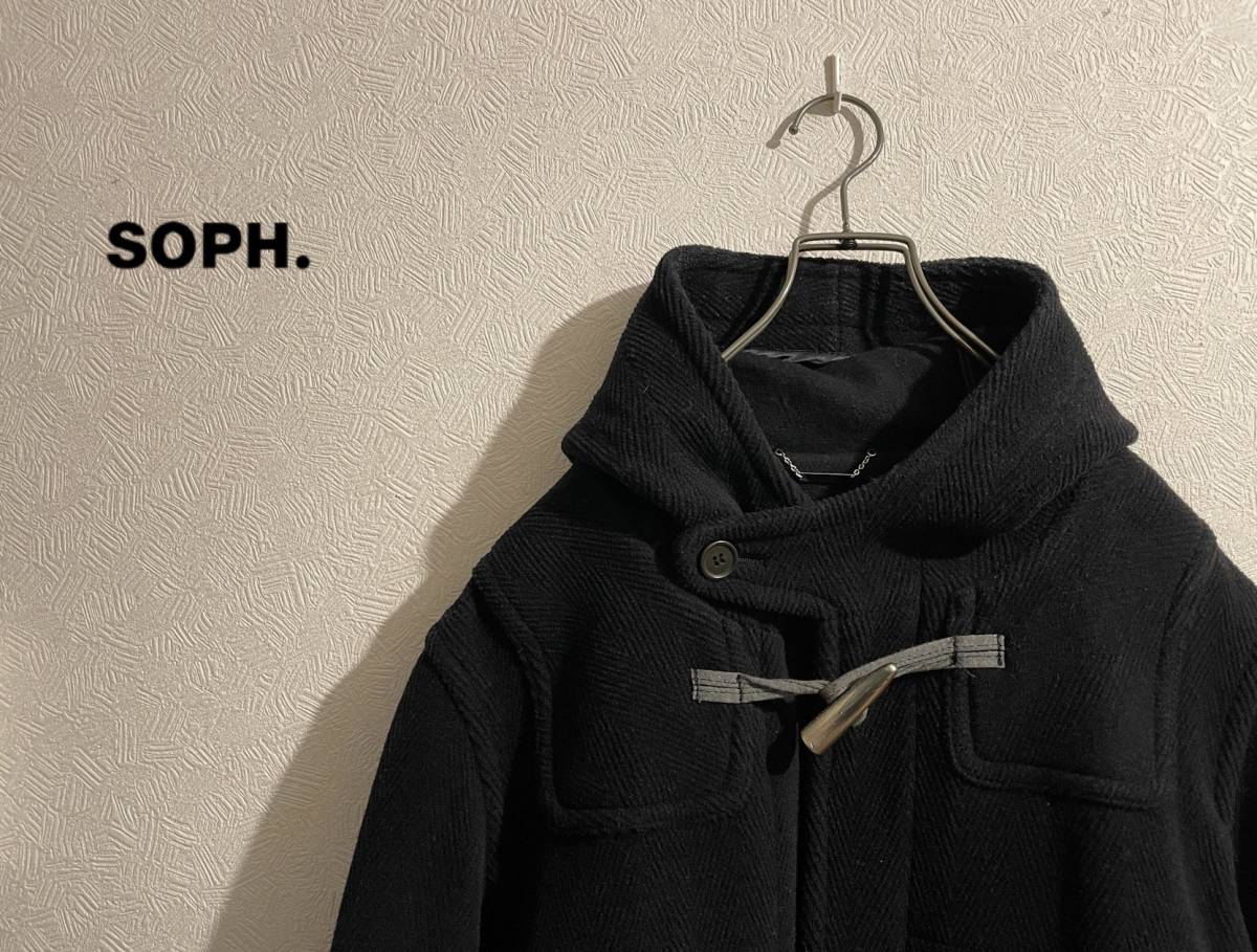 ◯ SOPH メタルトグル ダッフルコート / ソフ ネット ヘリンボーン ウール ブラック 黒 S Mens #Sirchive