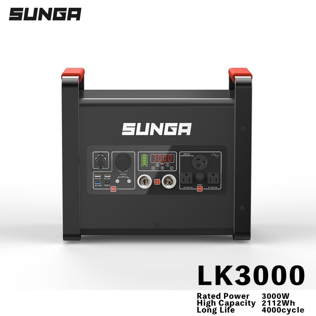 SUNGA ポータブル電源 LK3000 2112Wh 正弦波 3000W出力 大容量 高出力 BMS機能 車中泊 キャンプ PSE適合_画像1