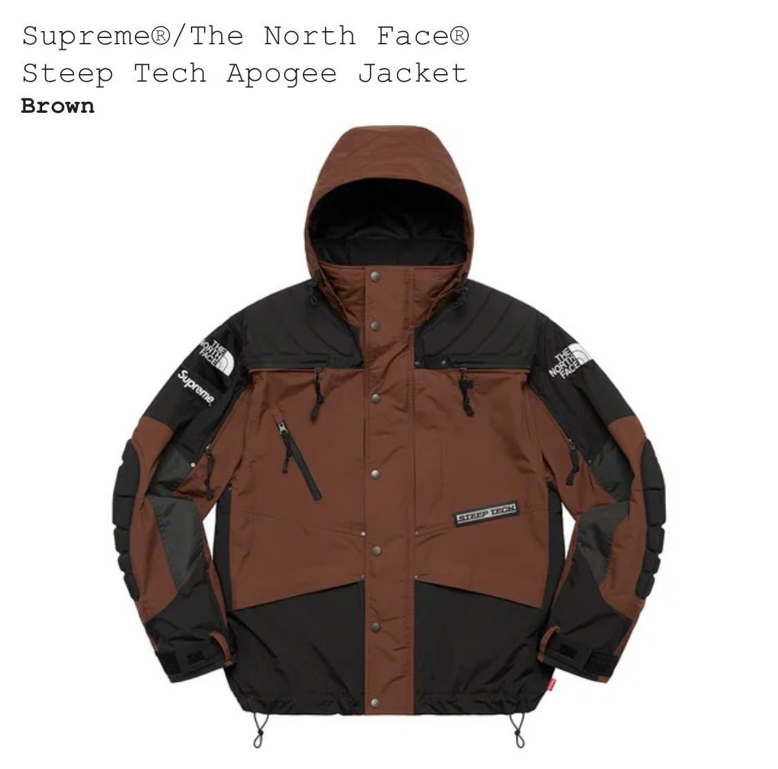 新品 Supreme 22AW North Face Steep Tech Apogee Jacket シュプリーム ノース フェイス アポジー ジャケット M Brown ブラウン 茶 TNF