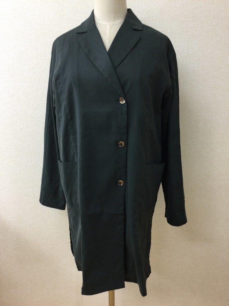 メルベイユアッシュ タグ付き未使用 緑かかったグレーのコート 定価約三万円 サイズ38_画像1