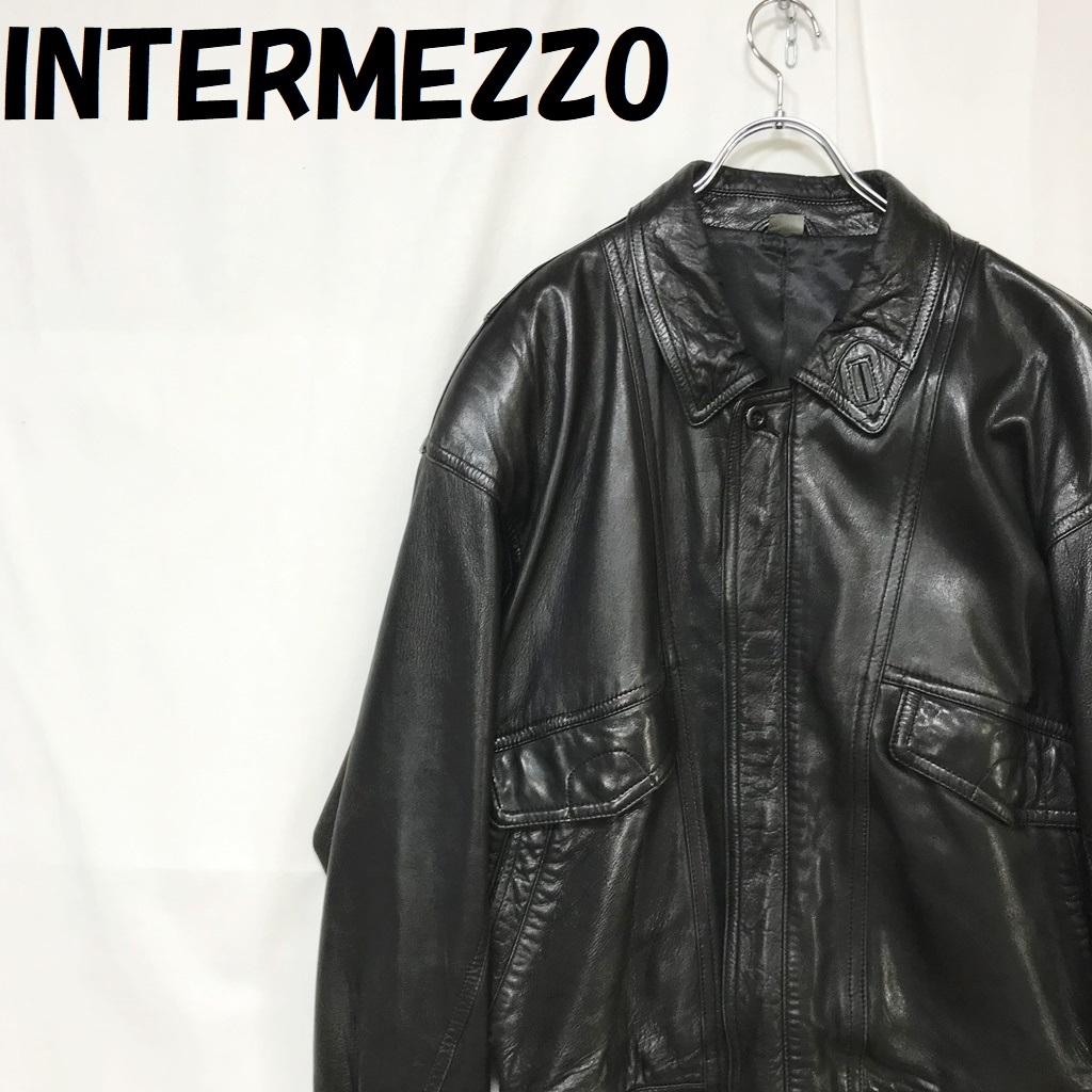 INTERMEZZO インターメッツォ レザージャケット 羊革 Lサイズ 90s-