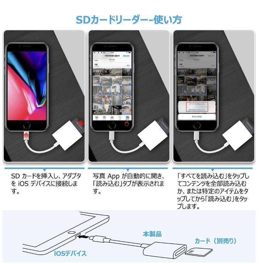 iPhone SDカードリーダー Flashair不要 データ転送 純正品同様_画像5