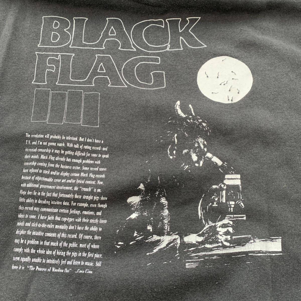 激レア ブラックフラッグ スウェットパーカー BLACK FLAG ハードコア hard core 黒 廃番_画像3