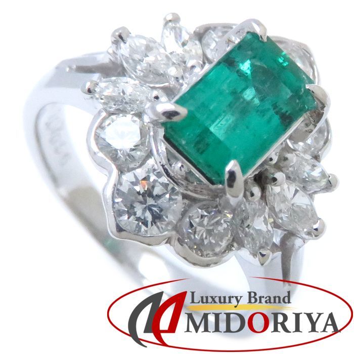 リング エメラルド1.07ct ダイヤモンド0.96ct Pt900 10.5号 プラチナ