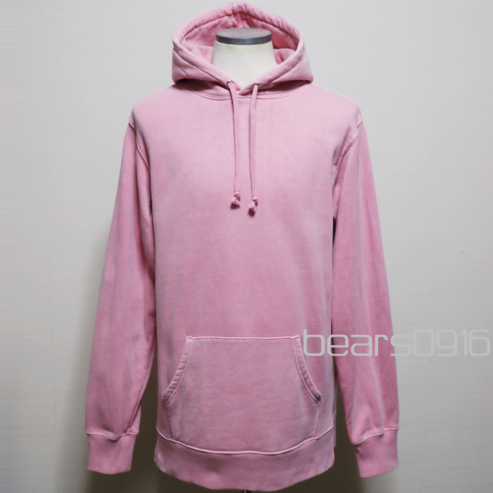 美品 Supreme 2017SS Overdyed Hooded Sweatshirt シュプリーム オーバーダイ パーカー フーディー ピンク Ｌ_画像1