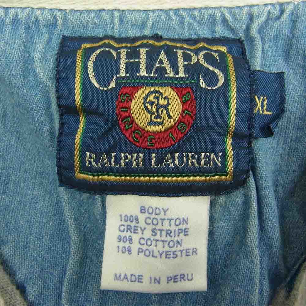 チャップス ラルフローレン CHAPS RALPH LAUREN ビンテージ 90s ラガーシャツ マルチカラー系 XL【中古】 【即決】_画像4