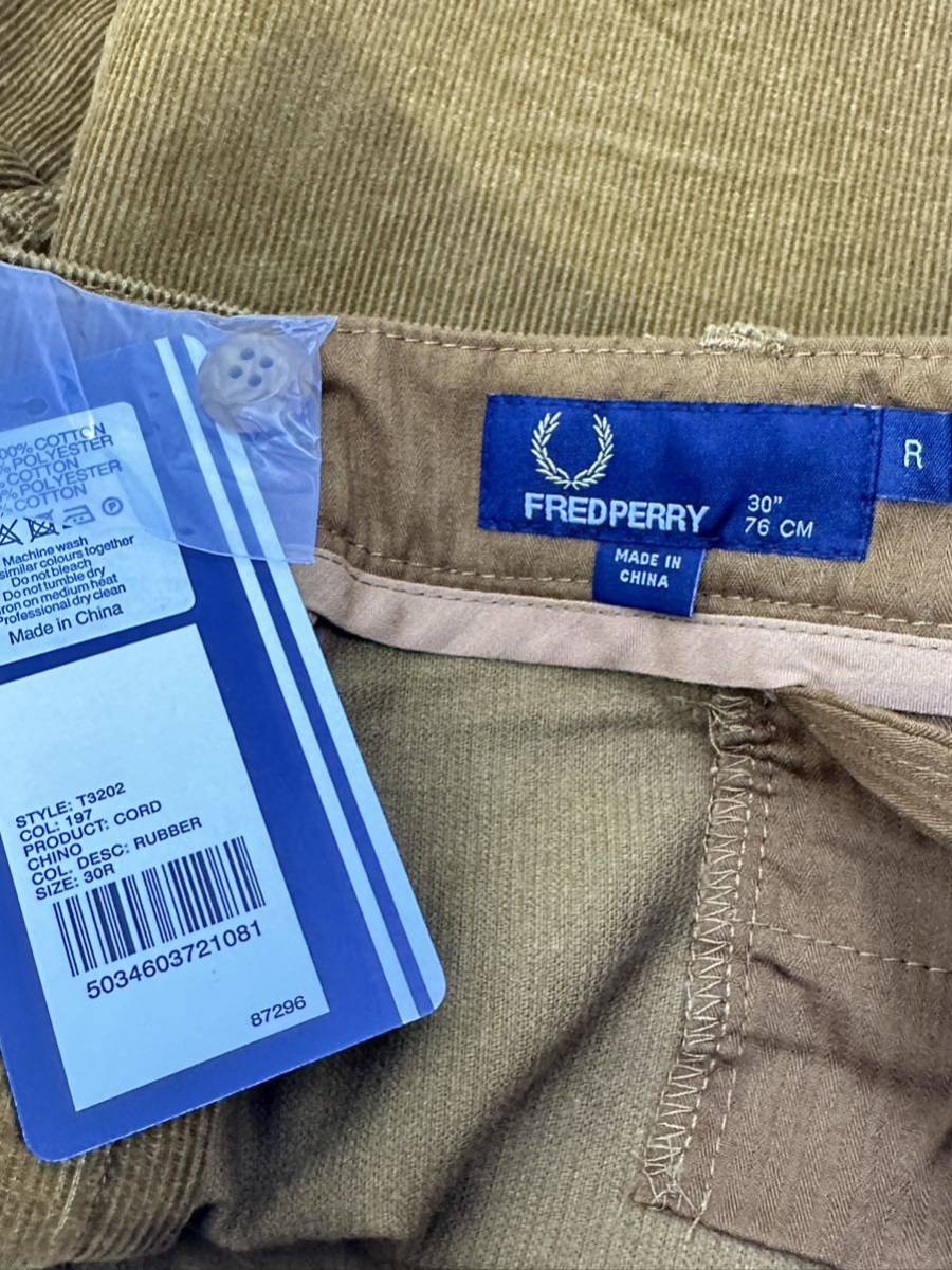 FRED PERRY フレッドペリー コーデュロイパンツ ブラウン USサイズ 30R/76cm スリムフィット 並行輸入品(#081