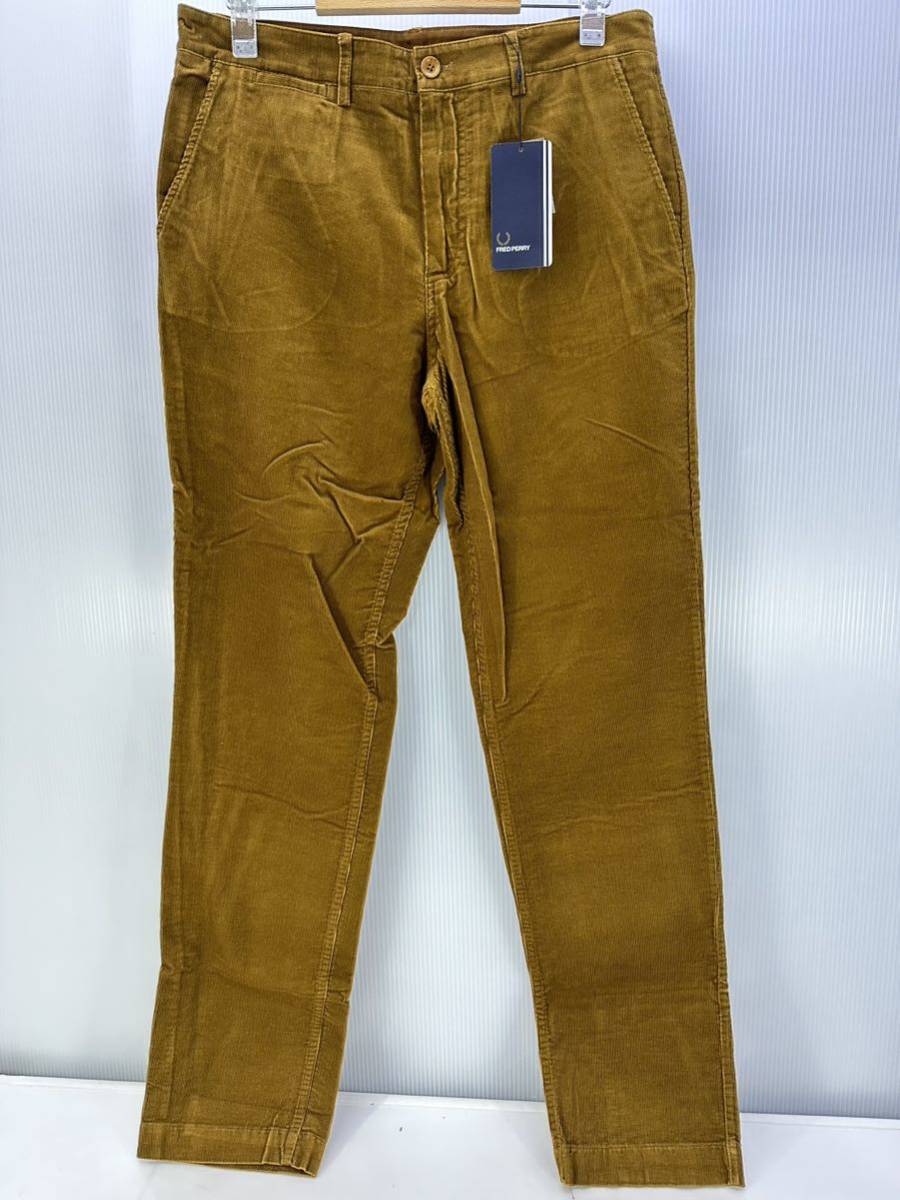 FRED PERRY フレッドペリー コーデュロイパンツ ブラウン USサイズ 30R/76cm スリムフィット 並行輸入品(#081