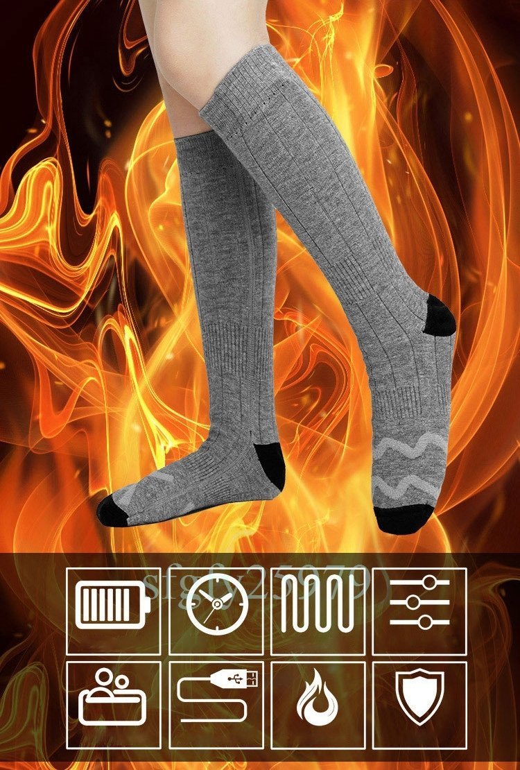 S076* электрический нагрев носки электрический носки USB заряжающийся теплый носки защищающий от холода носки аккумулятор имеется промывание в воде возможно оснащен обогревателем толстый зимний защищающий от холода повышение температуры носки под ногами 