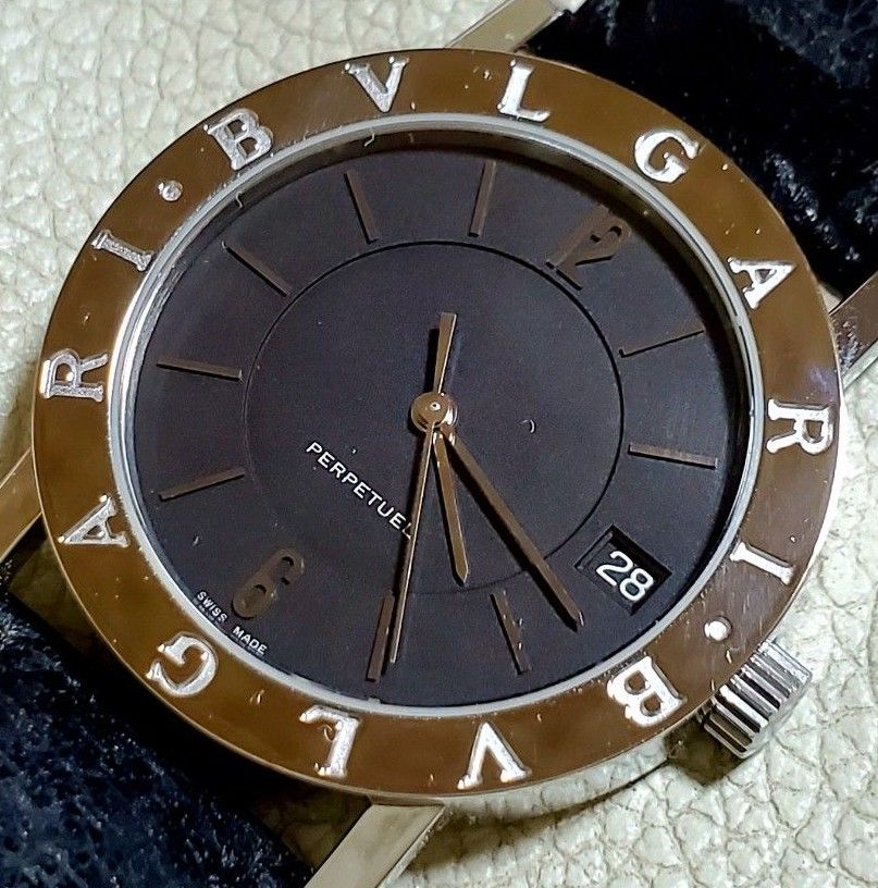 美品 BVLGARI ブルガリ BB33SL PERPETUEL ブラック 腕時計