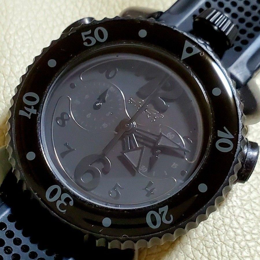 美品 GaGa MILANO ガガミラノ クロノグラフ ブラック メンズ 腕時計