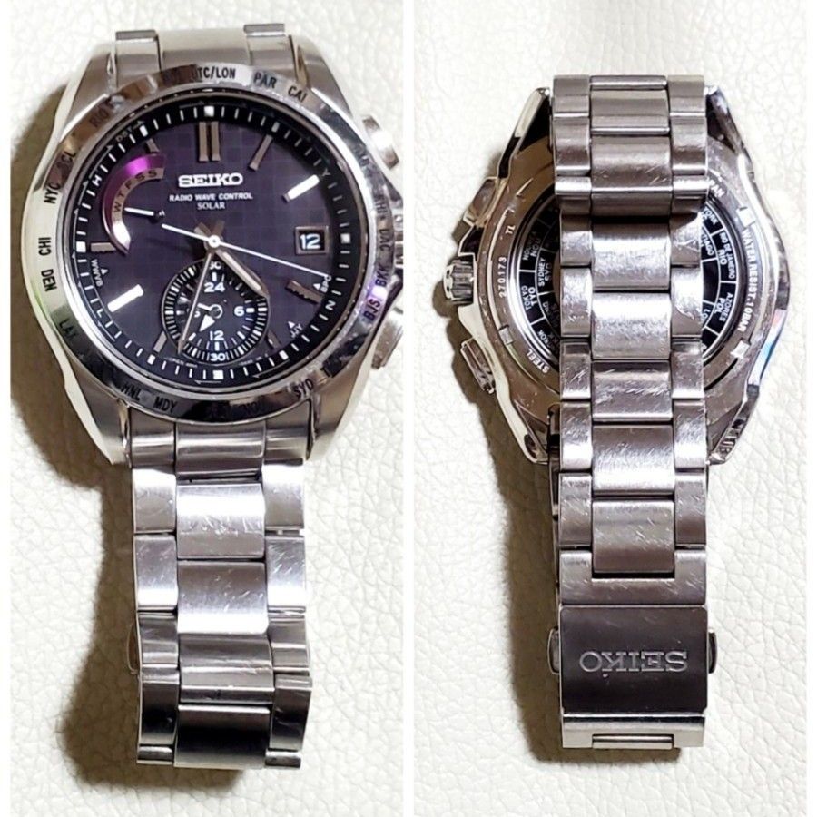 SEIKO セイコー ブライツ 8B54-0AA0 ブラック ソーラー メンズ