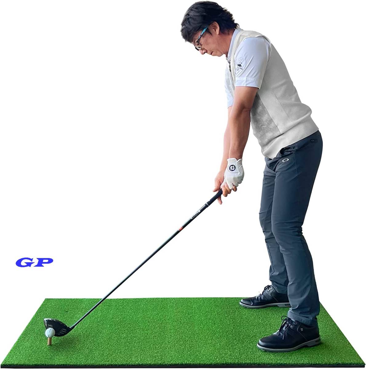 最新 【送料無料】ゴルフ 練習 マット　 大型 100×150cm 素振り スイング 練習用 屋外用 人工芝 PVC ショット用
