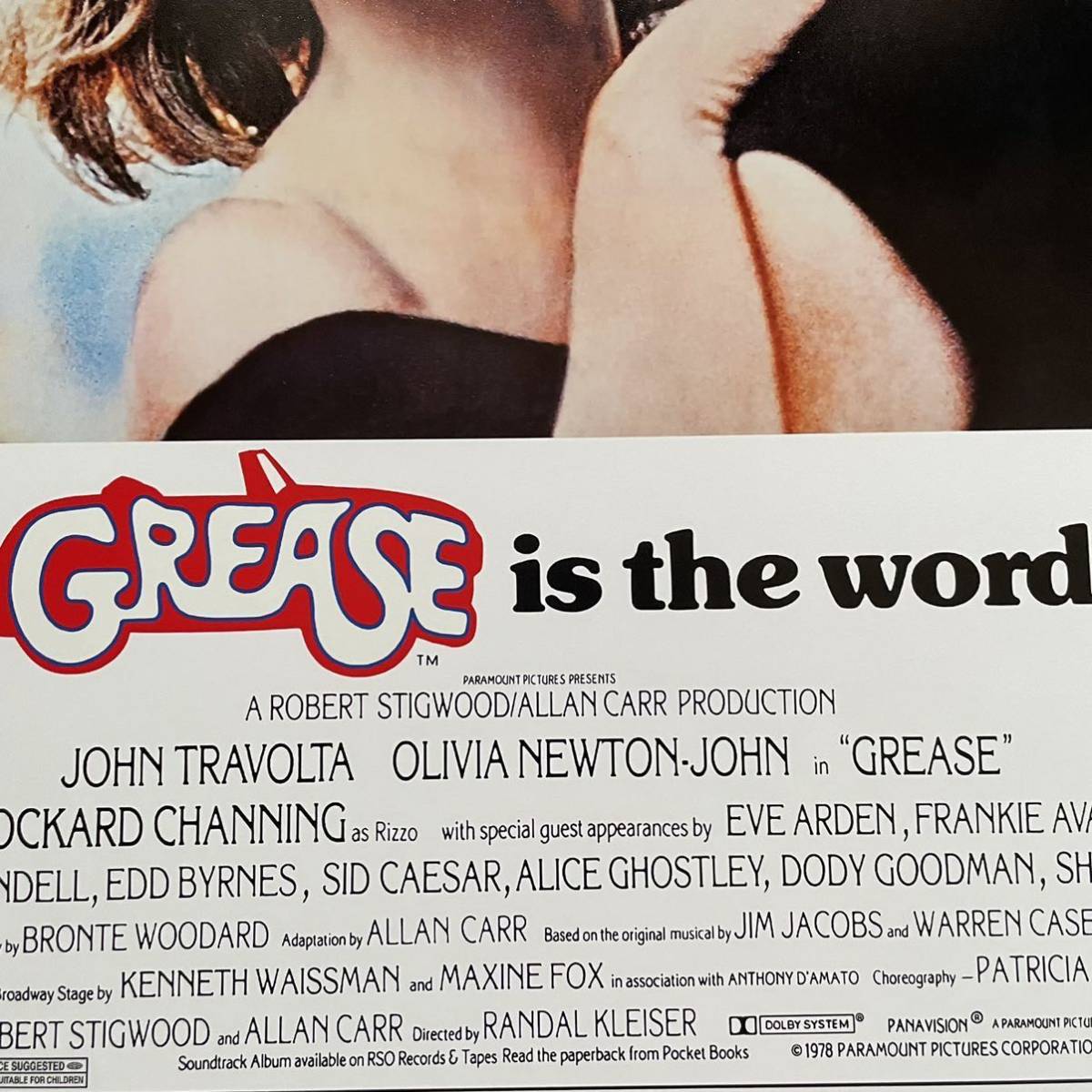 海外版ポスター『グリース』（Grease）＃２★ジョン・トラボルタ/オリビア・ニュートン・ジョン/ミュージカル_画像3