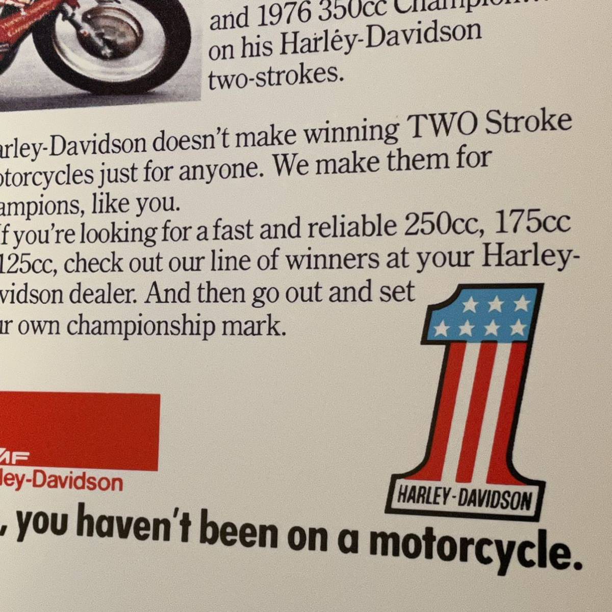 ポスター★1977年 ハーレーダビッドソン Two Stroke Power 広告ポスター☆Harley-Davidson/HD_画像4