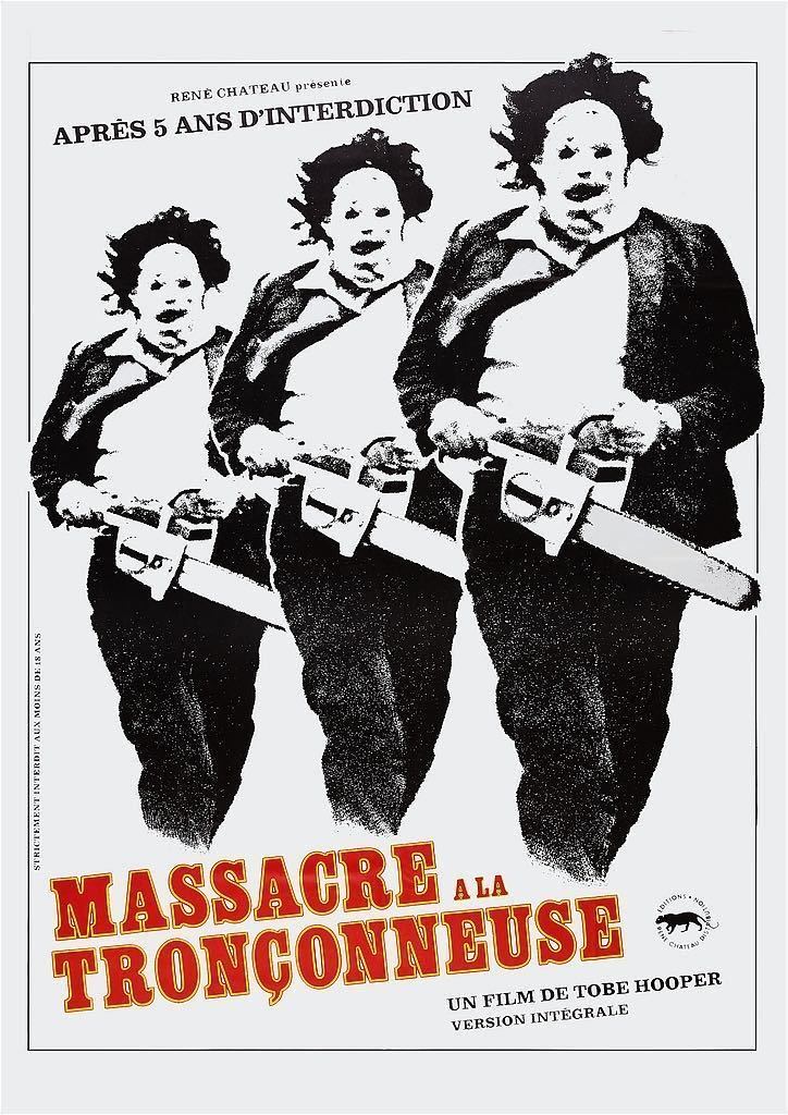  poster [ demon. ....](The Texas Chainsaw Massacre) France version *1982 year Revival on . design * leather face /to Be *f-pa-