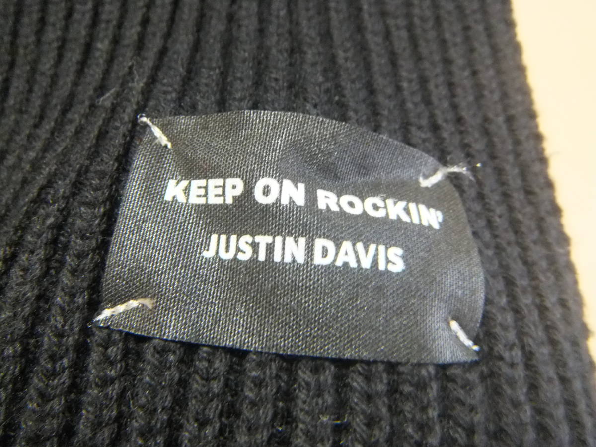  Justin Davis Justin Davis KEEP ON ROCKIN\' muffler палантин вязаный чёрный черный женский мужской me14532