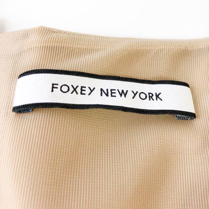 フォクシーニューヨーク FOXEY NEWYORK ワンピース ドレス プリムローズ 40 ベージュ 肌色 モカ ストレッチグログラン 34551