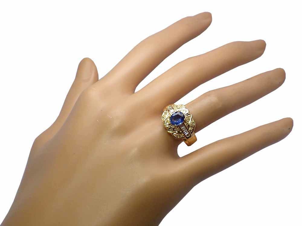 サファイア ダイヤモンドリング K18 7.1g 12.5号 Jewelry Sapphire1 