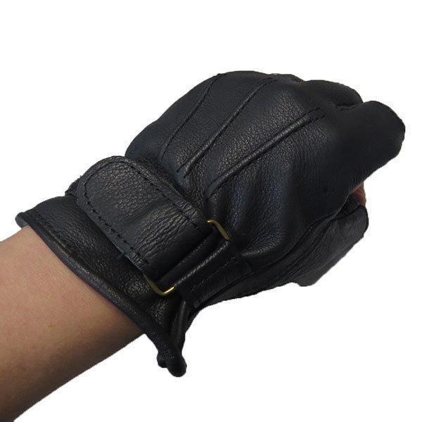 NAPA GLOVE ナパグローブ フィンガーレスグローブ 【530NF】XXLサイズ｜指切り 指ぬき 黒 ブラック 山羊革の画像4