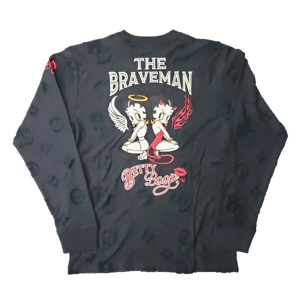 【2023年モデル！送料無料！】THE BRAVEMAN×BETTY BOOP　ロゴ刺繍 天竺 長袖Tシャツ　BBB-2303－モノグラム－サイズM_背面