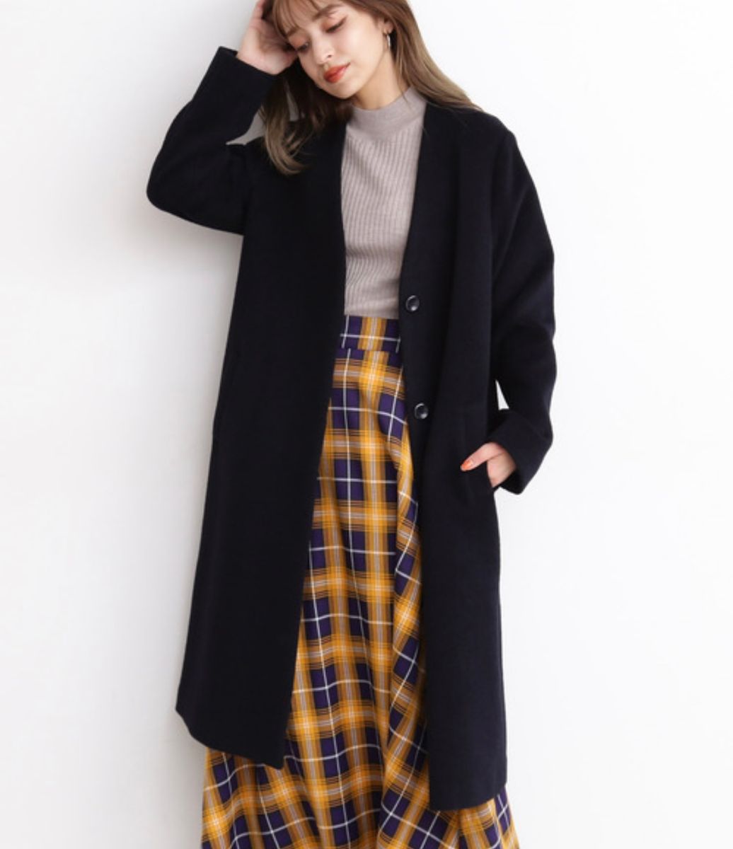 N （N Natural Beauty Basic）】ノーカラーコート ロングコート Yahoo