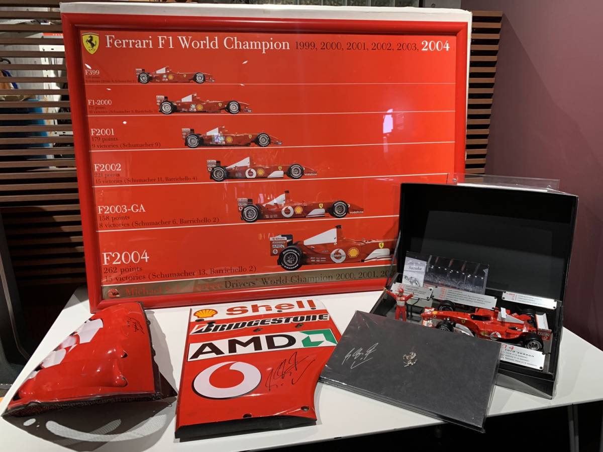 【OH0001】Ferrari F1 Michael Schumacher ミハエル・シューマッハ 直筆サイン入り 5点セット フェラーリ Special edition CORNES