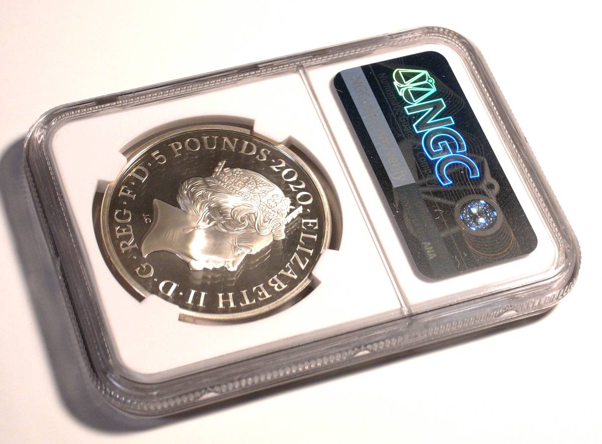 準最高鑑定】イギリス ジョージ3世 没後200年 5ポンド プルーフ 銀貨