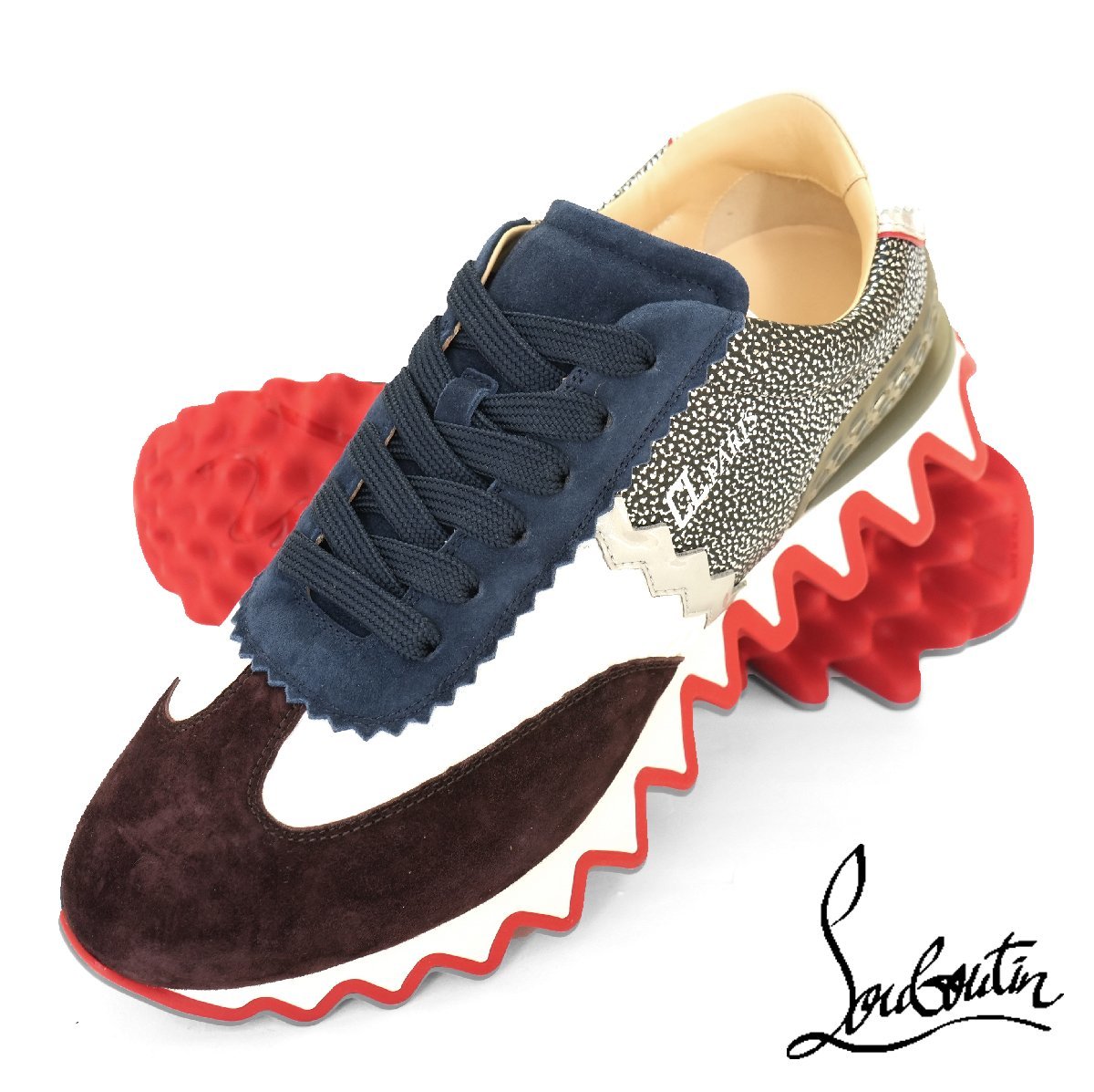 ◆新品◆クリスチャン ルブタン◆別格 アイコン スニーカー Loubishark ルビシャーク 43 スタッズ レッドソール◆christian louboutin_画像1