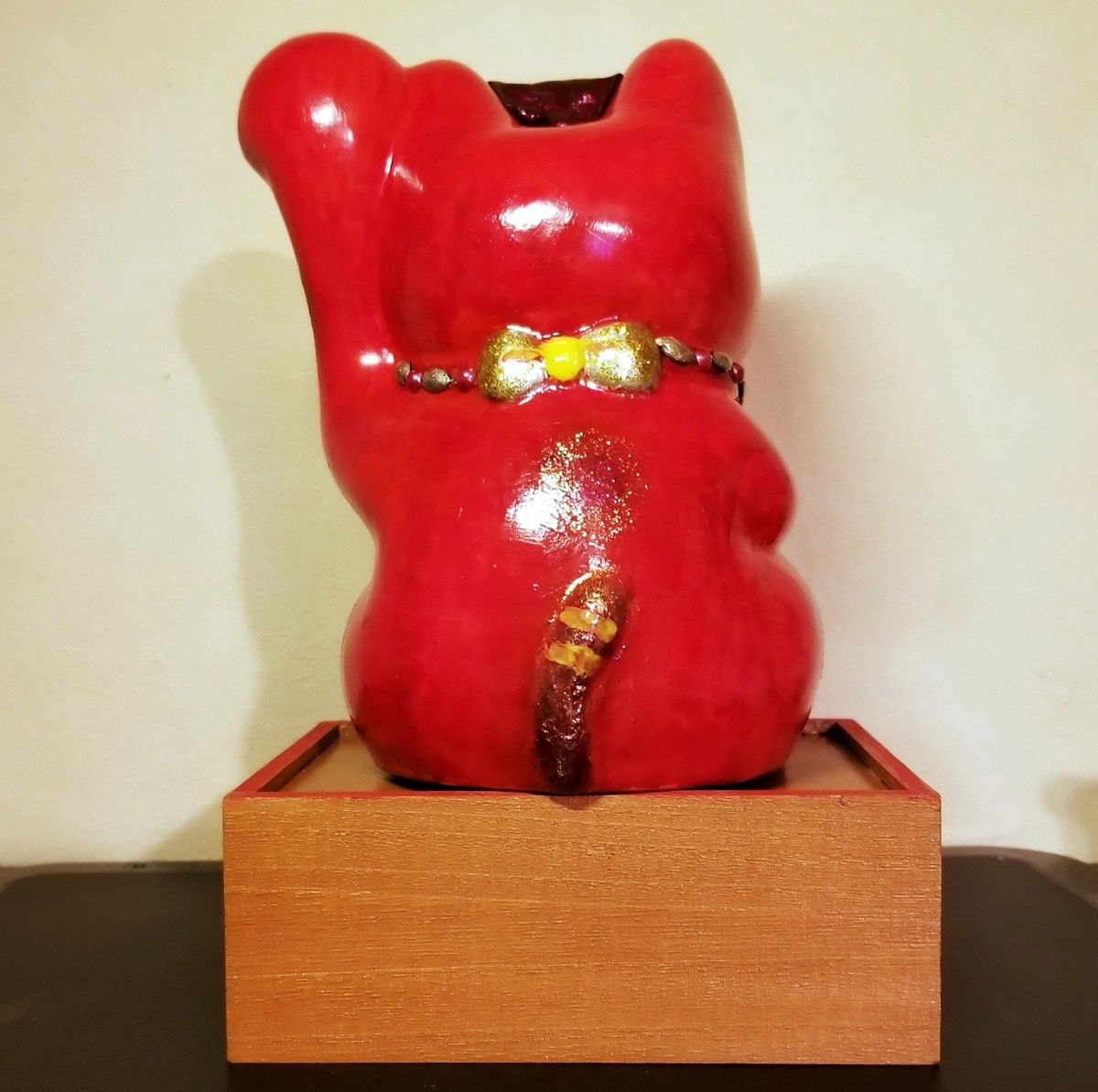 招き猫 レッド ゴールド 赤 金 陶器 ダルマ タイ 達磨 鯛 宝船 縁起物 オリジナル 新品 置物 ネコ 七福神 