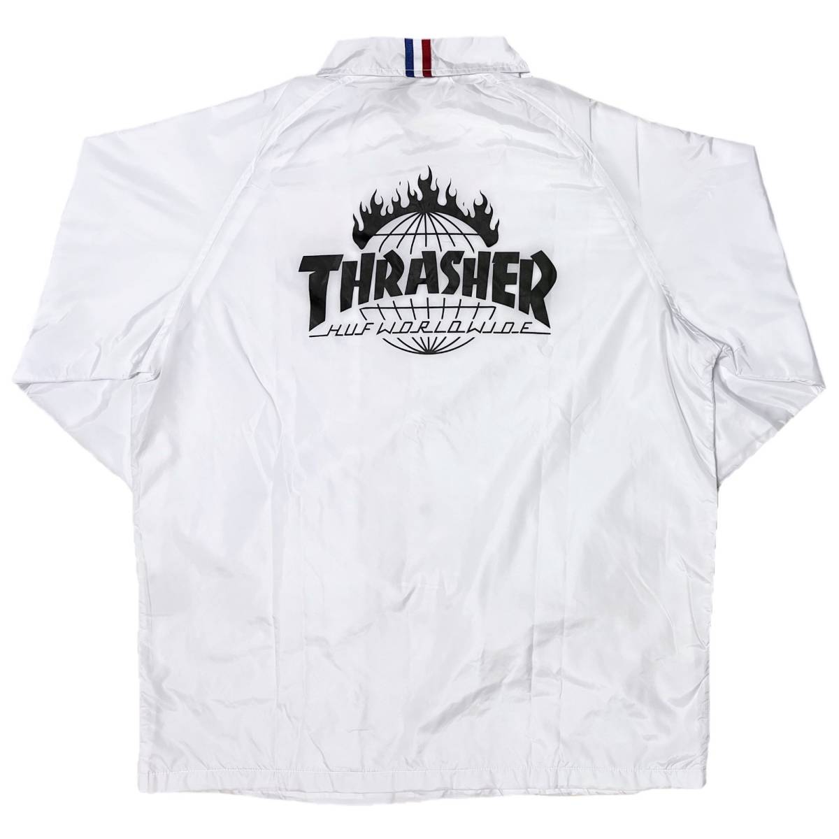 HUF THRASHER TDS ハフ×スラッシャー TOUR DE STOOPS コーチジャケット Coach jacket（ホワイト） (L） [並行輸入品]