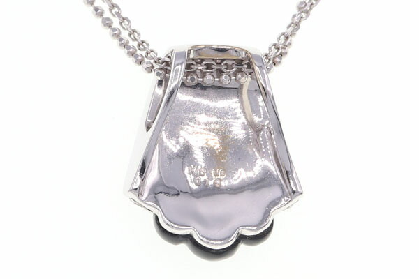 オニキス ダイヤモンド ネックレス オニキス D0.19ct K18WG デザイン 2