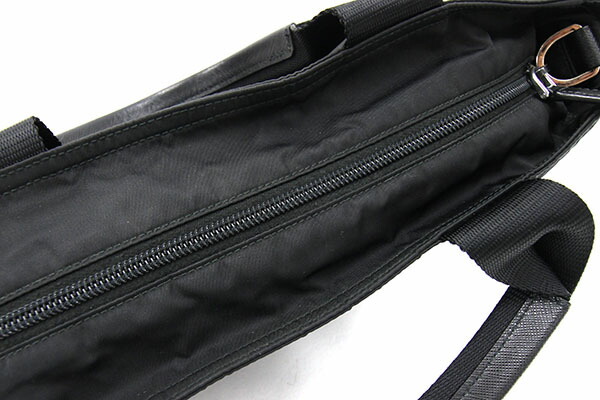 プラダ 2WAYハンドバッグ 1BG867 ブラック ナイロン レザー 中古 ショルダー 肩がけ 斜めがけ PRADA_画像8