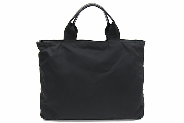 プラダ 2WAYハンドバッグ 1BG867 ブラック ナイロン レザー 中古 ショルダー 肩がけ 斜めがけ PRADA_画像2