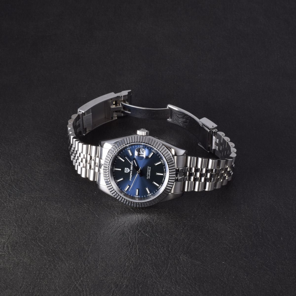 メンズ 腕時計 デイト シルバー シック クラシック 機械式 自動巻 ブルー ROLEX ロレックス デイトジャスト オマージュ