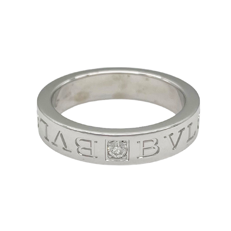 ブルガリ BVLGARI ダブルロゴ リング 1Pダイヤ 11.5号 K18WG