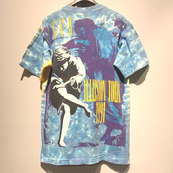 90s 1991 GUNS N\' ROSES gun z Anne draw zezIllusion Tour Tee Tour футболка USA производства Thai большой частота T L размер 