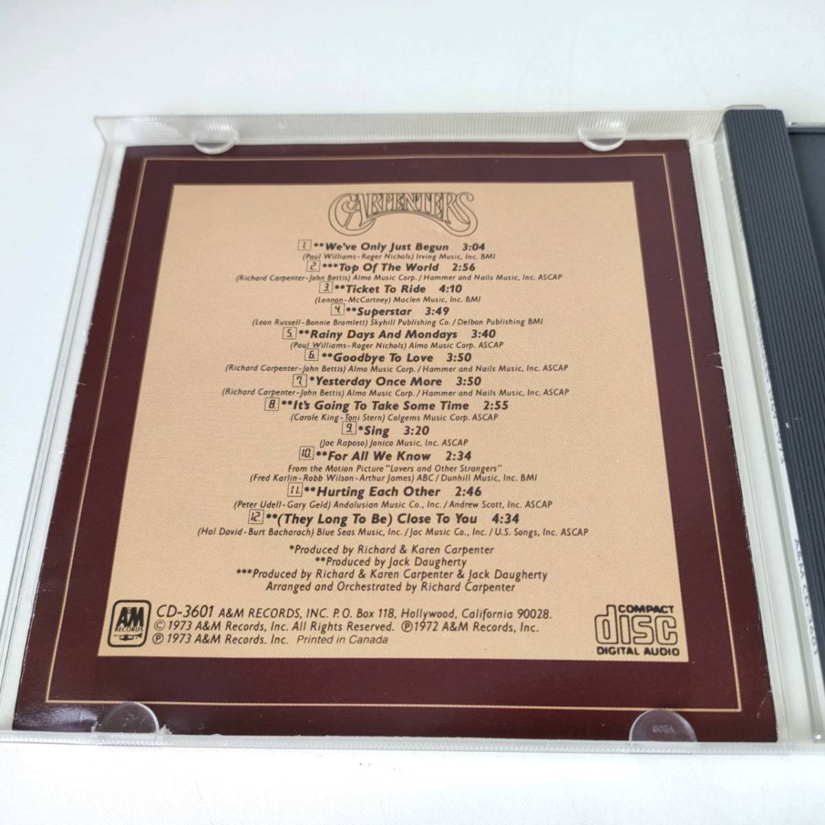 Y01-0 CD CARPENTERS / THE SINGLES 1969-1973 輸入盤_画像5