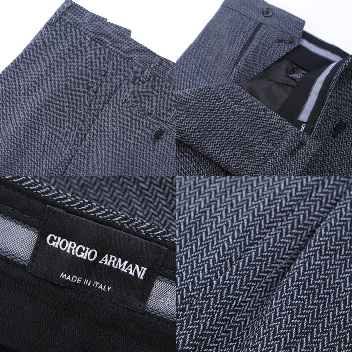 [GP543]joru geo Armani чёрный этикетка [ "в елочку" ] брюки (48)A/W новый товар 