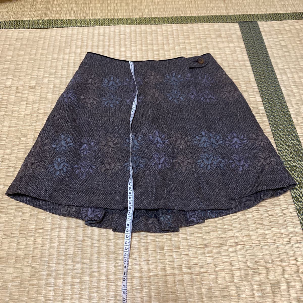 multiple marmelade マルティプル マーマレード 東京コレクション 大人スウィート バード ミニスカート ブラウン系 刺繍 プリーツスカート