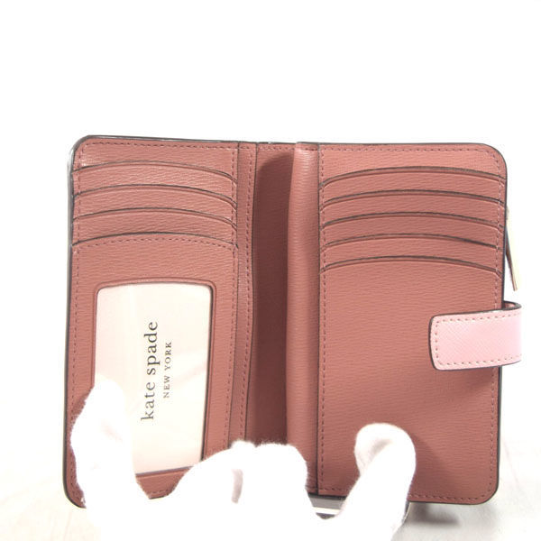 ■ ケイトスペード 二つ折り 財布 PVC ピンク (0990009823)_画像3