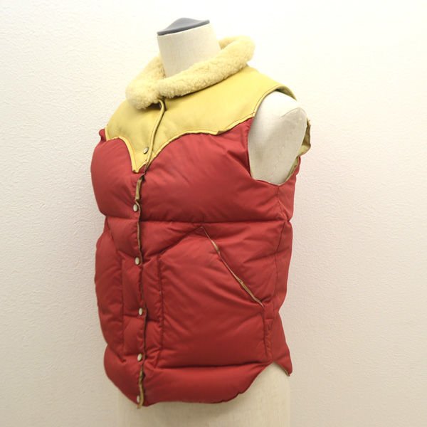 ★ ロッキーマウンテン フェザーベッド ダウンベスト Christy vest レザー レッド サイズ7 8(S) 450-442-51 中古 古着 (0220364503)_画像4
