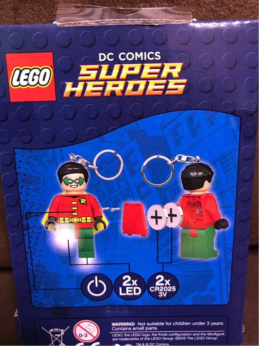 新品 品薄 LEGO DCコミックス スーパーヒーローズ ロビン LEDライト キーホルダー キーライト レゴ バットマン & ロビン アメコミ_画像2