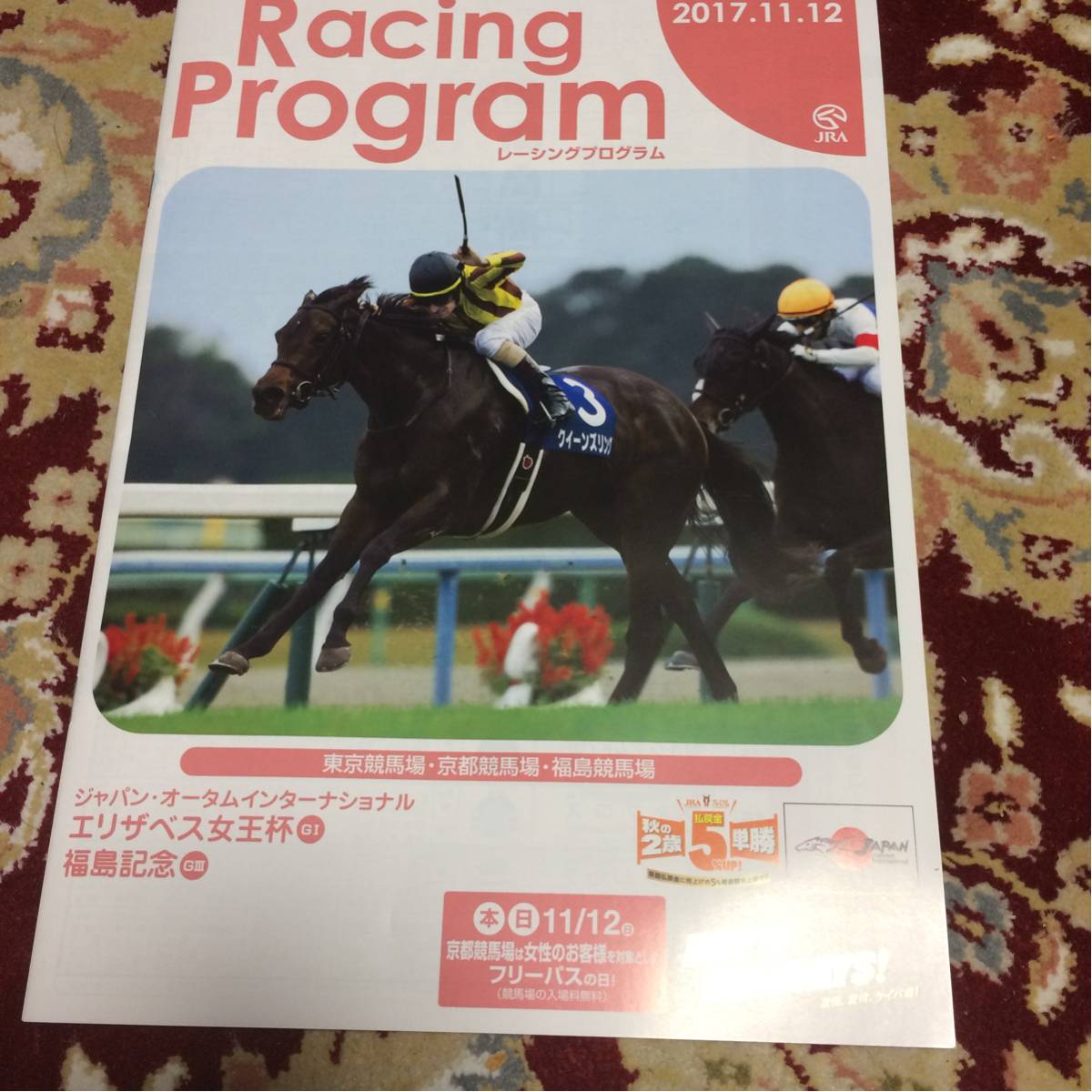 JRA Racing Program 2017.11.12 Elizabeth woman . cup (GⅠ), Fukushima memory (GⅢ)