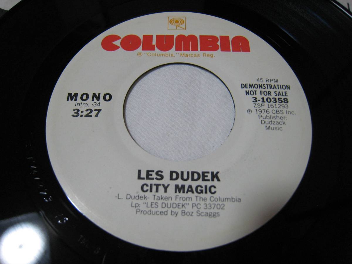 【7”】●白プロモ MONO/STEREO● LES DUDEK / CITY MAGIC US盤 レス・デューデック シティ・マジック_画像1