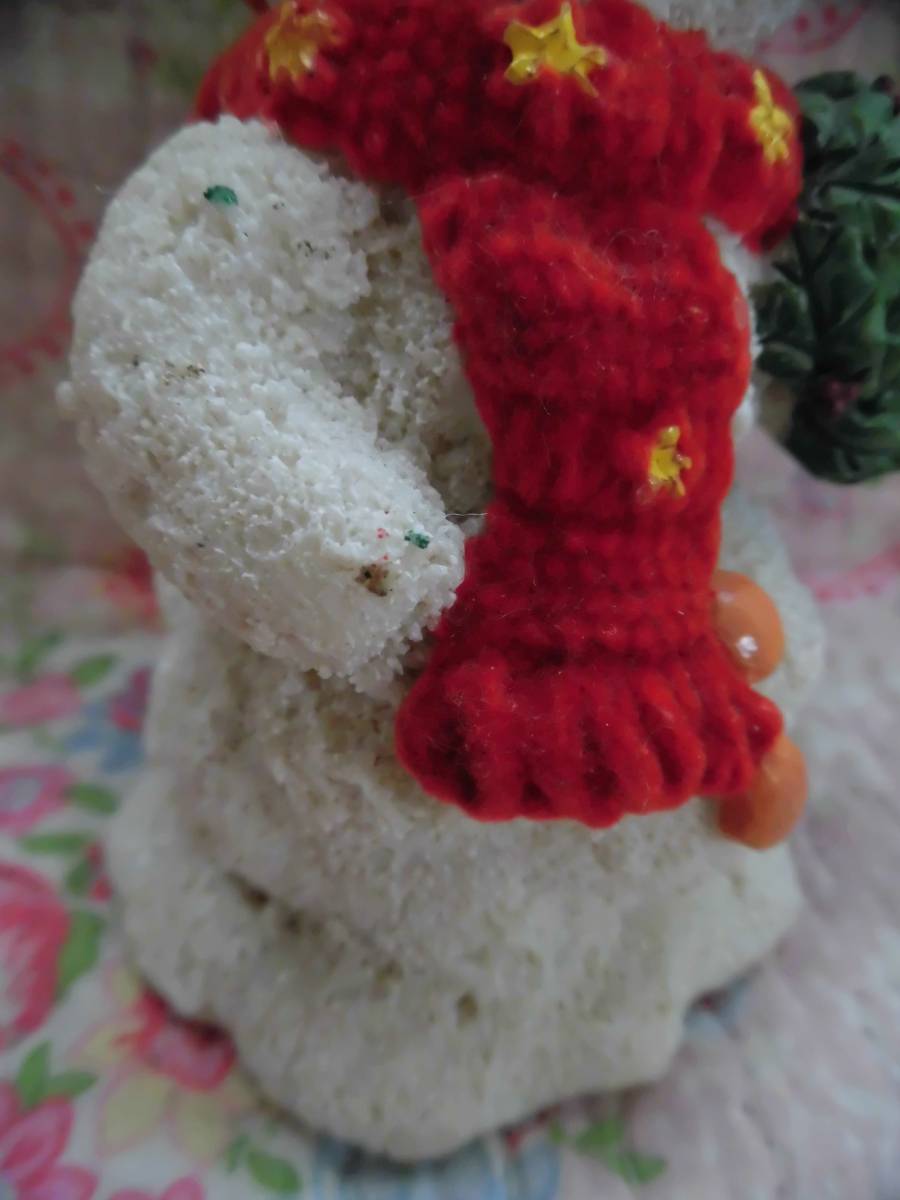 ●即決！!●スノーマン●置物●赤い帽子とマフラー着用クリスマスリースを持っている雪だるま●_画像8