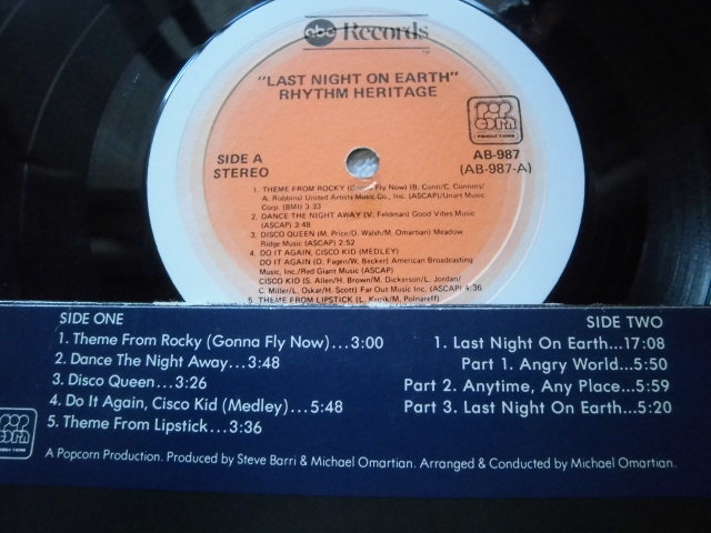 Rhythm Heritage/Last Night On Earth/「Theme From Rocky～ロッキーのテーマ」収録/Donald Fagen /Walter Becker /Michael Omartian /AOR_画像3