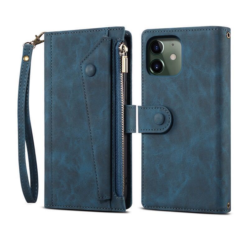 iPhone 12 mini shoulder case iPhone 12 Mini leather case iPhone12 mini cover notebook type card storage with strap .B3